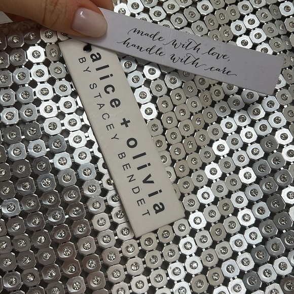 Alice & Olivia Silver Metal Chainmail Mini Skirt - Picture 11 of 14